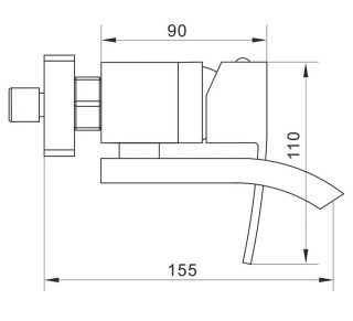 Смеситель для ванны Rose R1552H чёрный матовый